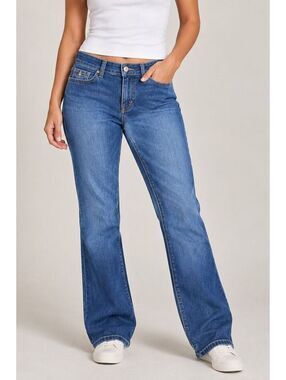 Lee Natural Bootcut Jeans Womens 12M Y2K Blue Denim Just Below Waist 2000s